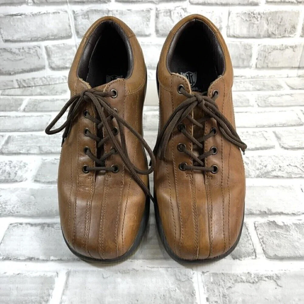 London Underground Adler Men’s 10.5 Brown Leather Lace Up Oxford Shoes Vintage